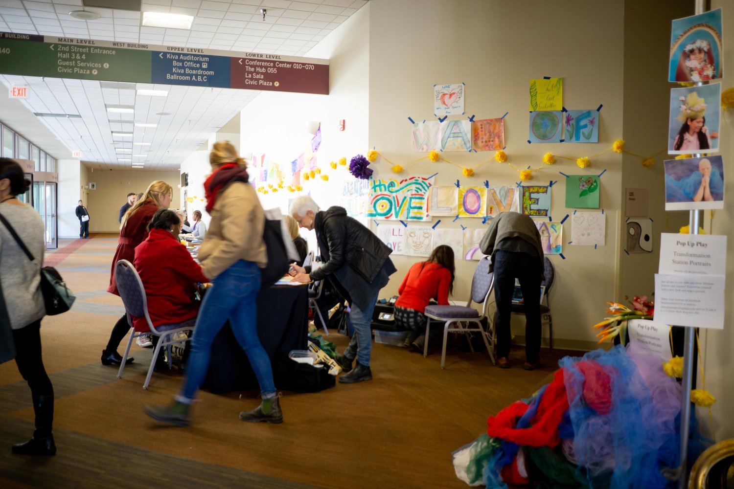 The Wall of Love community art installation, active throughout the duration of the conference
